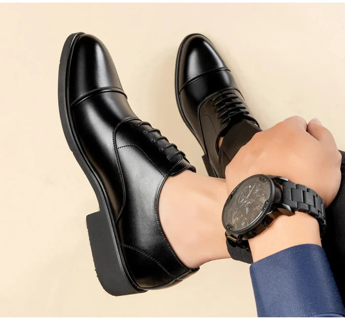 Sapato Social Luxalt - Aumenta Altura 6cm 'Black'