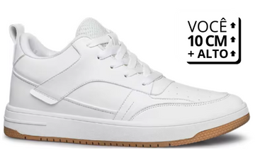 Tênis Casual Altro Boost - Aumenta Altura 10cm - Couro - Branco