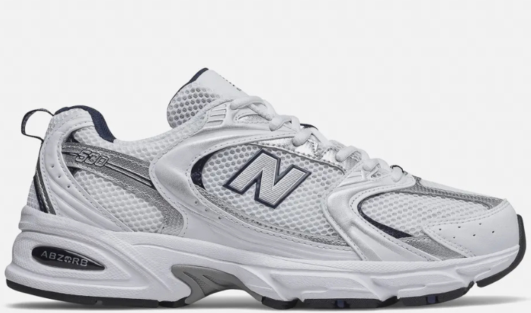 New Balance 530 White Silver Navy
