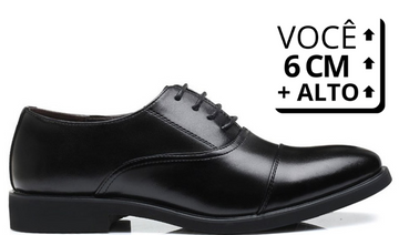Sapato Social Luxalt - Aumenta Altura 6cm 'Black'