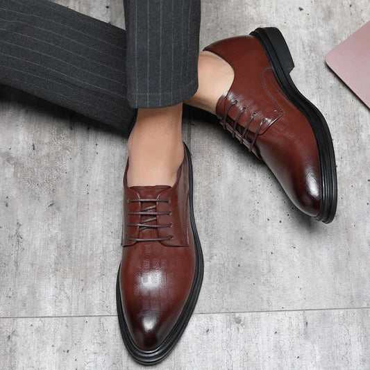 Sapato Social Luxalt - Aumenta Altura 6cm 'Brown'